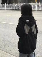 Little Devil Print Hooded Coat