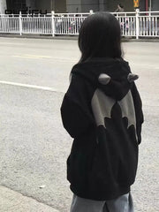 Little Devil Print Hooded Coat