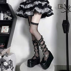 Gothic Punk Metal Chain Platform Chunky Boot