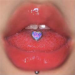 Surgical Steel Opal Heart Cartilage Tongue Ring