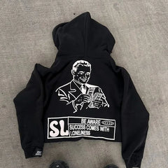 Gothic Alphabet Graphic Pullover Hoodie