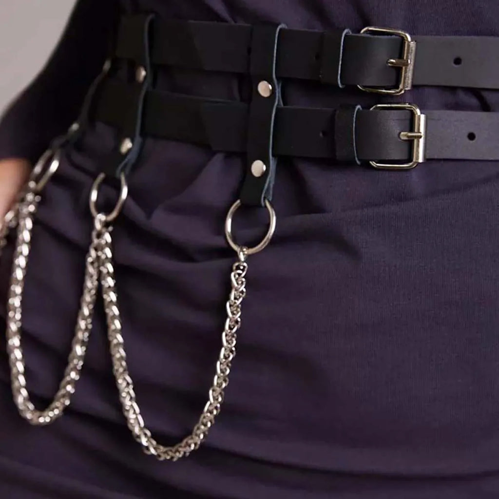 Trend Gothic Punk Leather Waist Belt