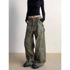 Gothic Green Baggy Denim Pant