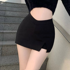 Faux Leather Pleated Club Skirt