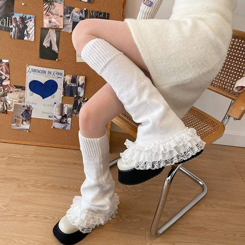Gothic Lace Over Knee Knit Sock