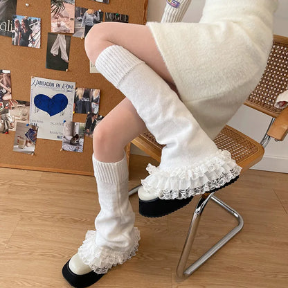 Gothic Lace Over Knee Knit Sock