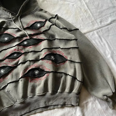 Gothic Eyes Patchwork Pullover Hoodie