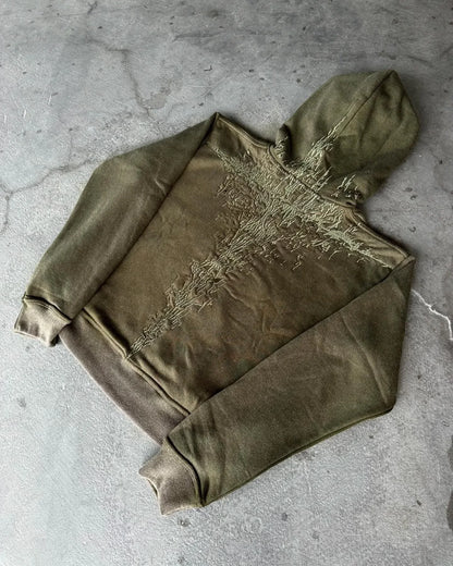 Gothic Embroidery Oversized Hoodie