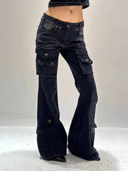 Stretch Grunge Flare Pants