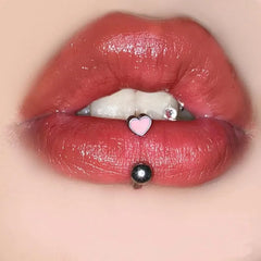 Black Heart C-Shaped Chirurgical Lip Stud