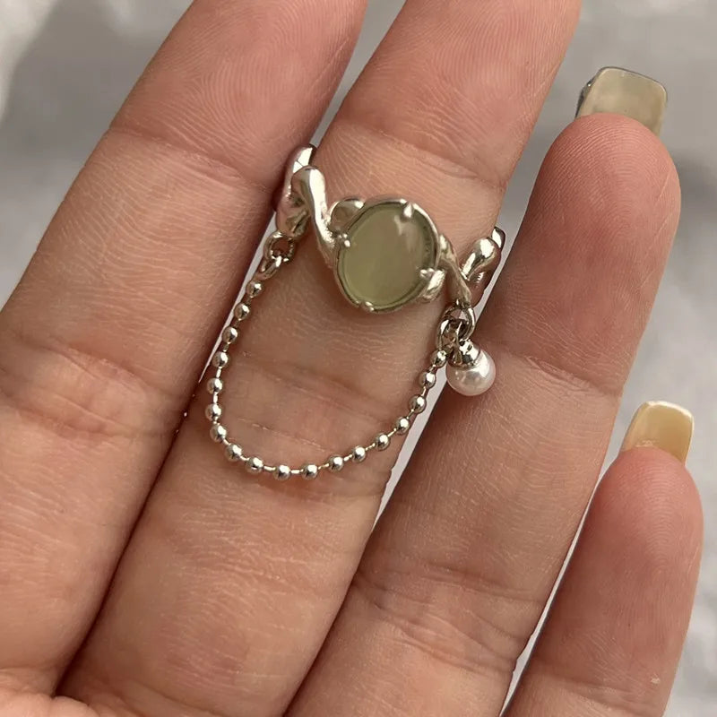 Y2K Crystal Heart Gothic Ring