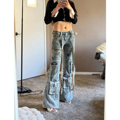 Blue Gothic High Waisted Pant