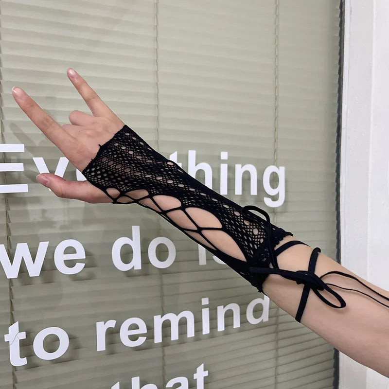 Gothic Punk Lace Strap Glove