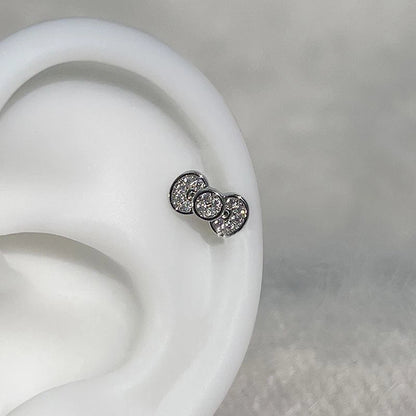 Silver Saturn 316L Stainless Steel Stud Earring