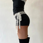 Lace Patchwork Low Waist Short