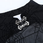 Goth Batwing Crop Mesh Top
