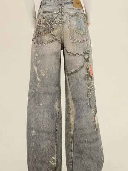 Blue Gothic Baggy Oversize Harajuku Pant