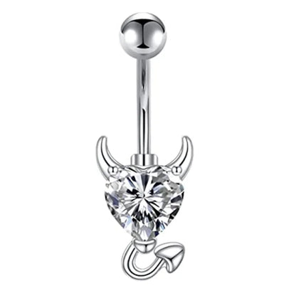 Butterfly Heart Dangle Gothic Belly Ring
