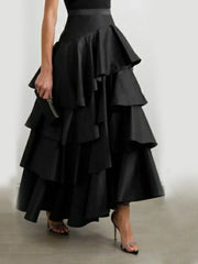 Layered Ruffle Maxi Cake Skirt