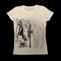 Gothic Letter Print Slim Cotton T-shirt