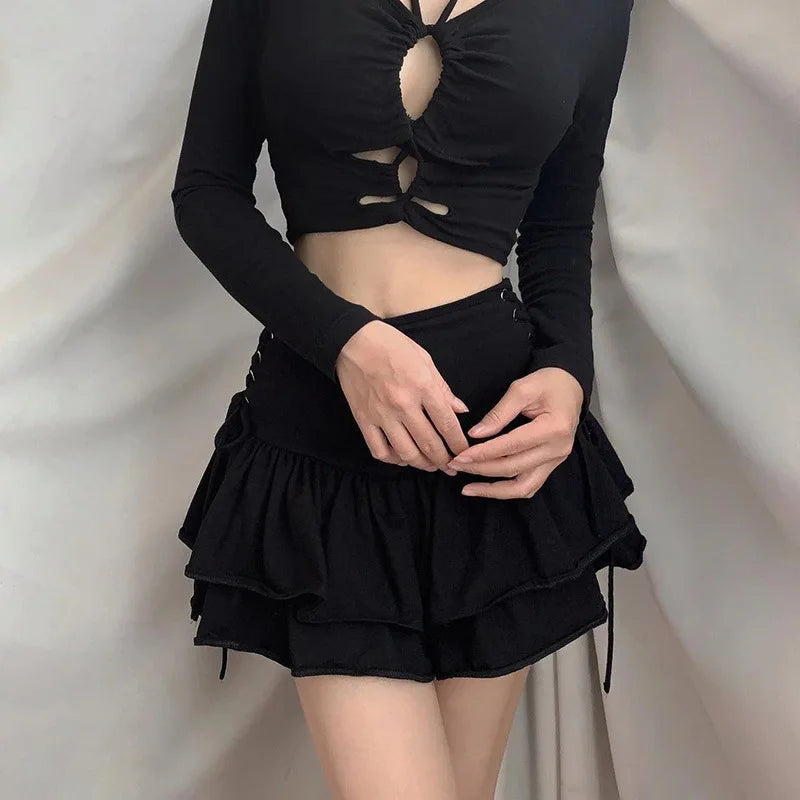 Lace Plaid Gothic Lolita Skirt
