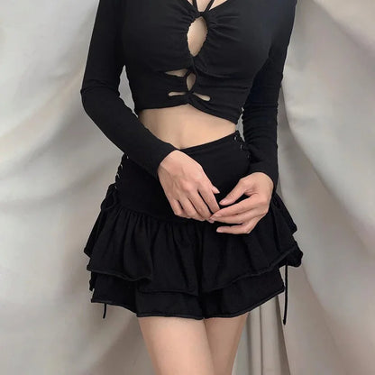 Lace Plaid Gothic Lolita Skirt