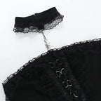 Lace Patchwork Strapless Corset