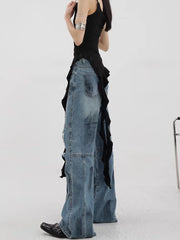 Ripped Blue Gothic Baggy Harajuku Pant