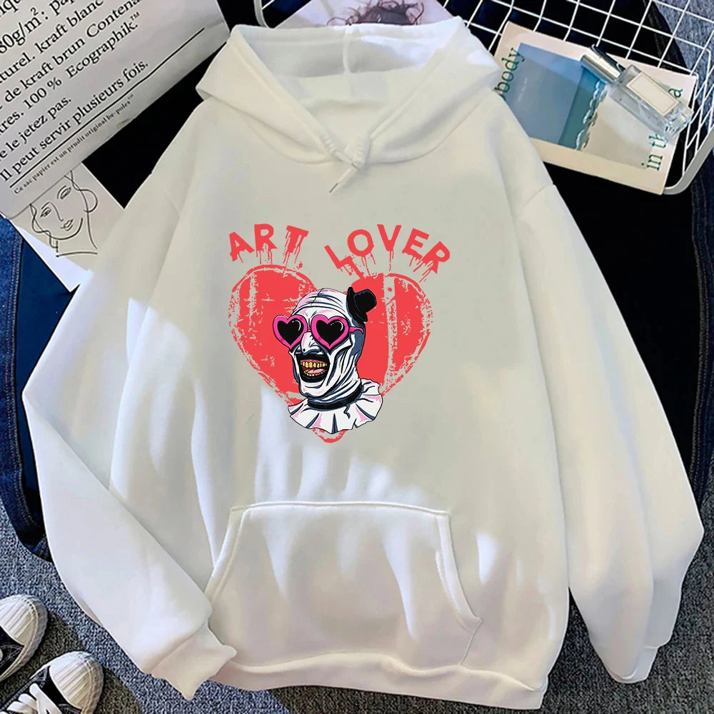 Gothic Clown Graphic Pullover Hoodie