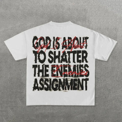 Hip Hop Letter Print Cotton Oversized T-shirt