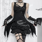 Gothic Vintage Punk Black Slim Tank Crop Top