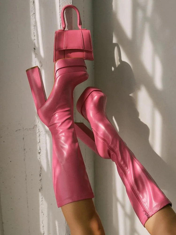 High Heeled Over The Knee Platform Winter Boot