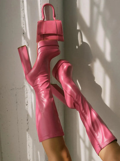 High Heeled Over The Knee Platform Winter Boot