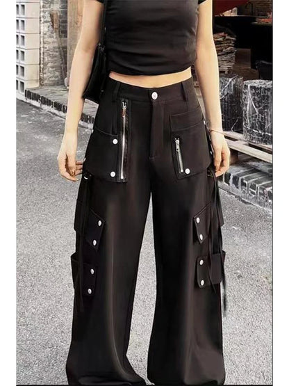 Black Gothic Y2K Cargo Denim Pant