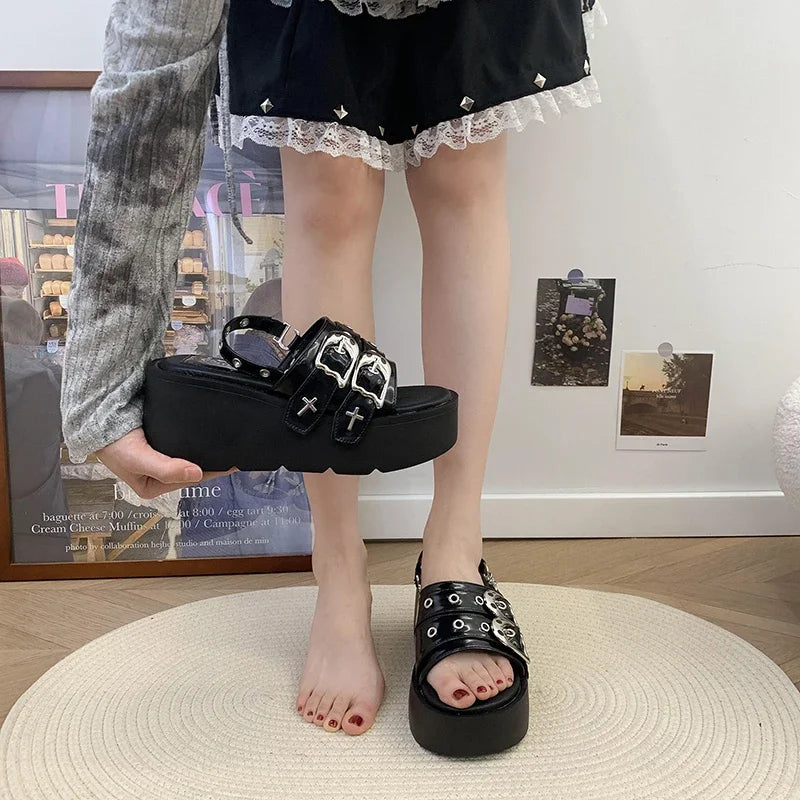 Punk Rivet Platform Gothic Sandal Main image