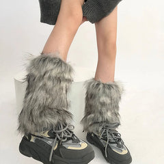 Gothic Faux Fur Vintage Sock