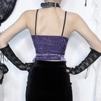 Velvet Patchwork Strappy Corset