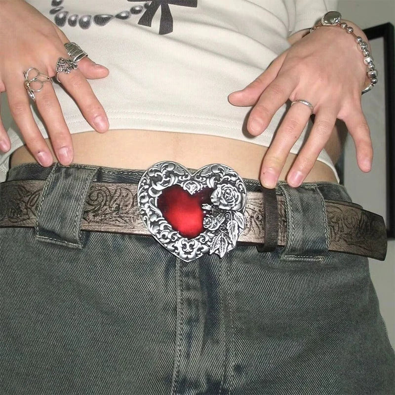 Gothic Punk Y2K Heart Buckle Belt Secondary image