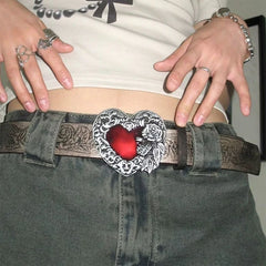 Gothic Punk Y2K Heart Buckle Belt