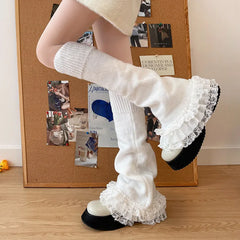 Gothic Lace Over Knee Knit Sock