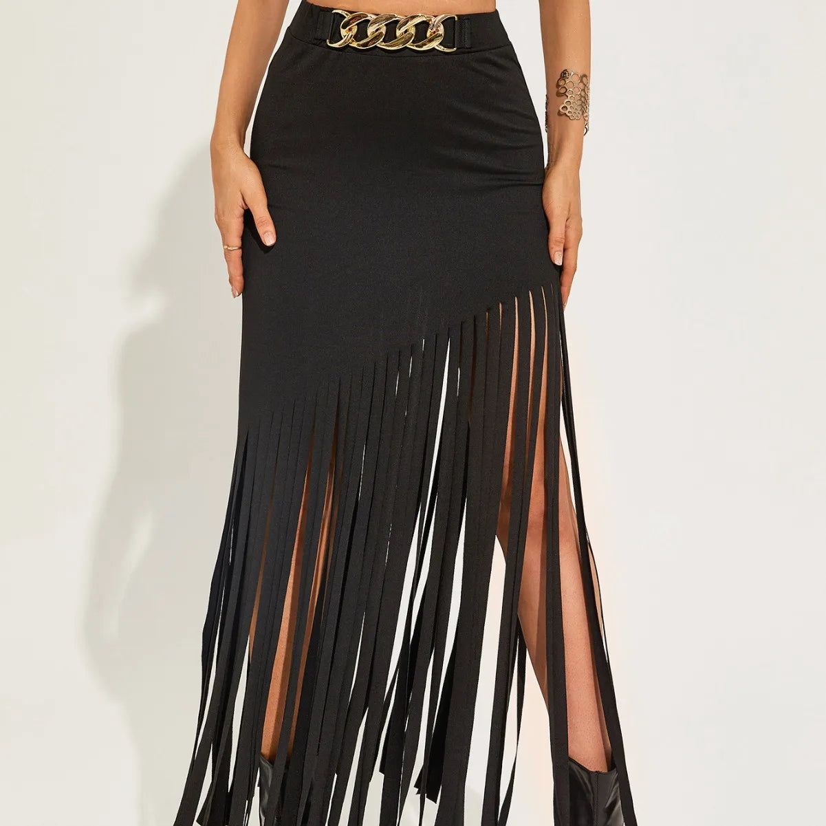 Elastic Waist Maxi Goth Skirt Main image