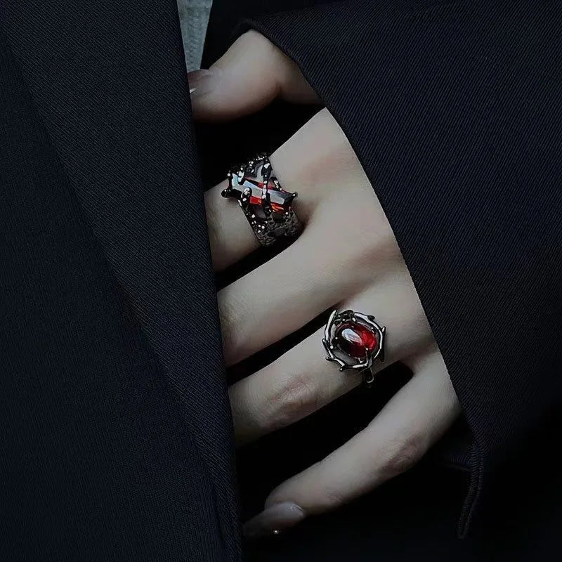 Black Gothic Ruby Ring