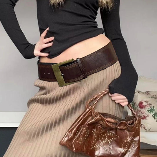 Vintage Gothic Brown Buckle Belt
