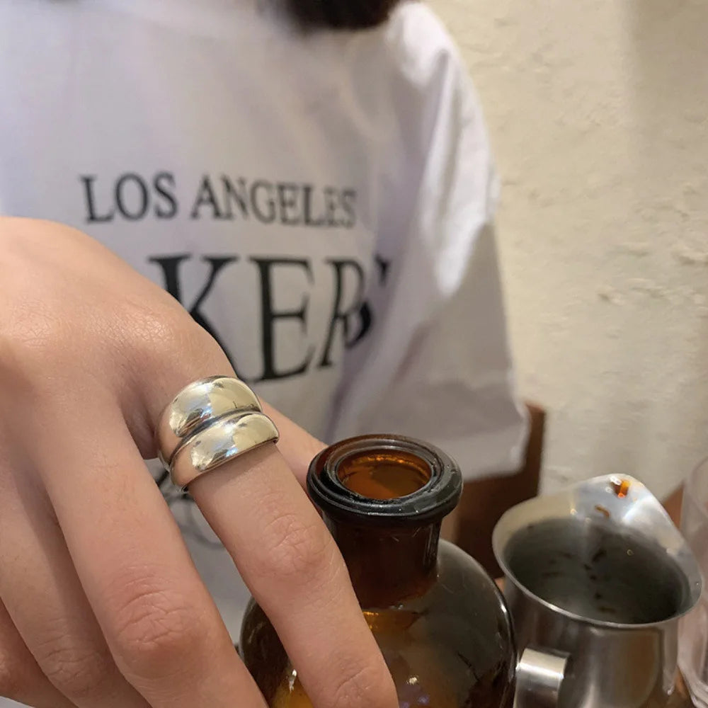 Matte Gothic Moon Ring
