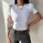 Simple Casual Solid Crop Top