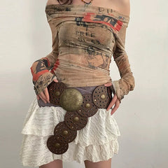 Western Gothic Cowboy Wide Rivet Belt