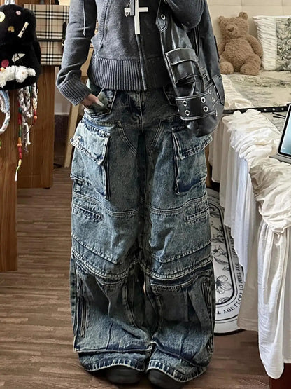 High Waist Gothic Multi-Pocket Pant