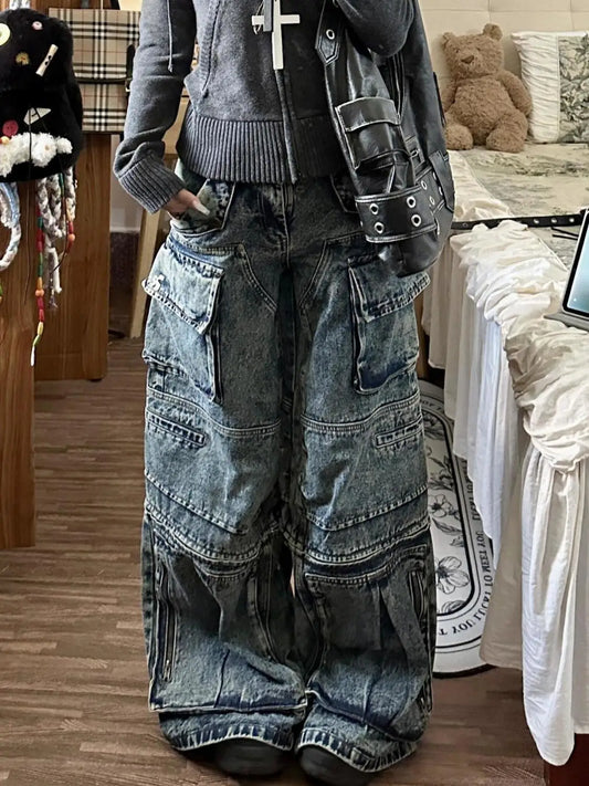 High Waist Gothic Multi-Pocket Pant
