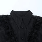 Gothic Satin Striped Blouse
