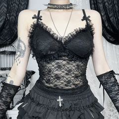 Sheer V-Neck Floral Corset